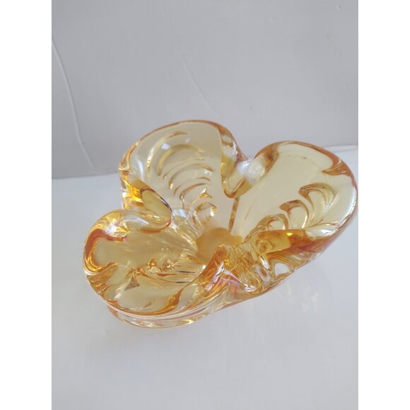 Vintage Chalet Canada Art Glass Amber Bowl 1960's - Picture 11 of 11